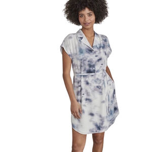 Elizabeth and James The Camp Blue and White Button Dress - Medium - Missing Sash